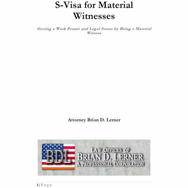 Rocket Immigration Petitions Immigration Visa S-Visa for Material Witnesses